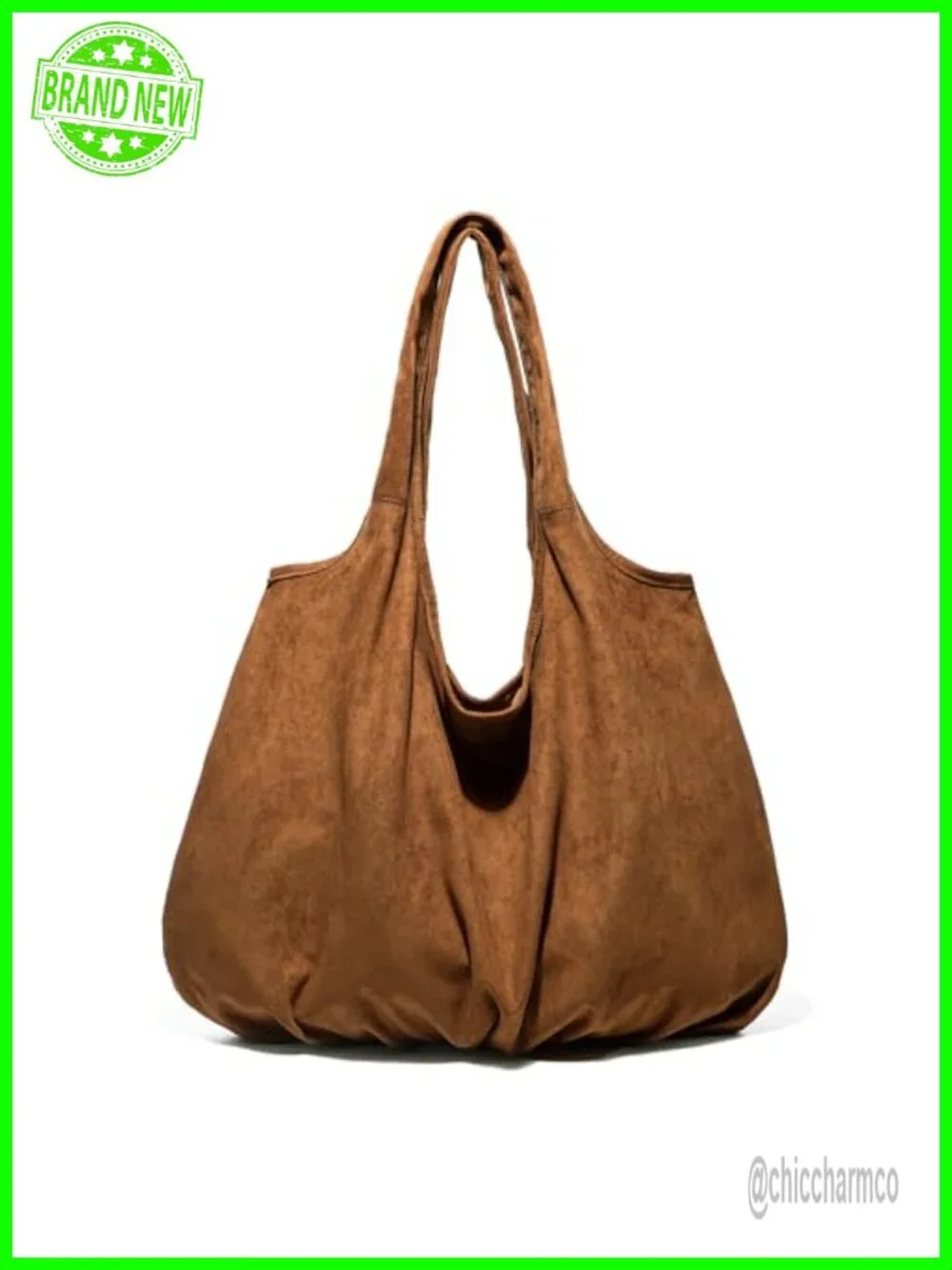 Large Slouchy Faux Suede Hobo Bag Shoulder Tote Purse Travel Work Bag